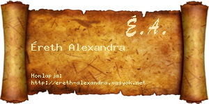 Éreth Alexandra névjegykártya